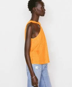 Promo ๐งจ Frame-denim ๐ฉ Women Draped Halter Top -- Kumquat ๐ฅ 11 Frame-denim Women Draped Halter Top -- Kumquat