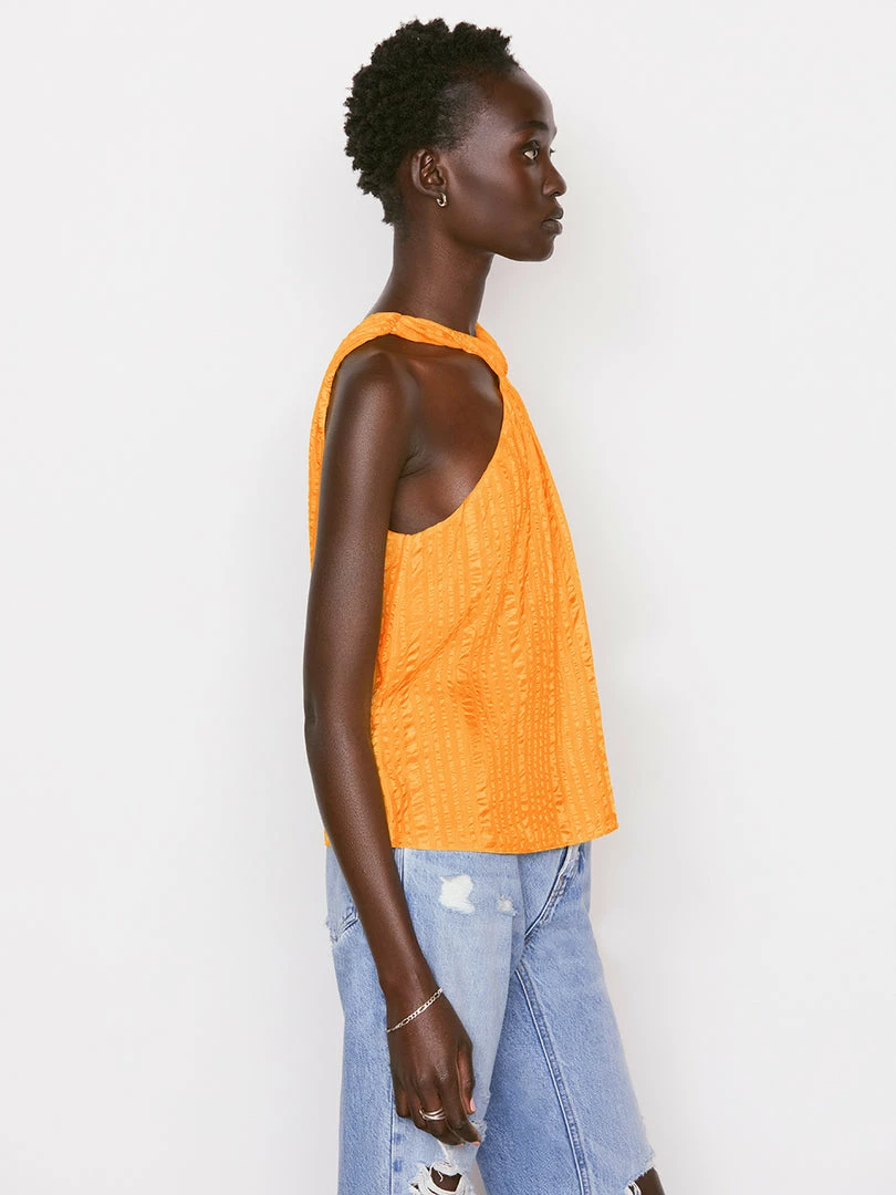 Promo ๐งจ Frame-denim ๐ฉ Women Draped Halter Top -- Kumquat ๐ฅ 5 Frame-denim Women Draped Halter Top -- Kumquat