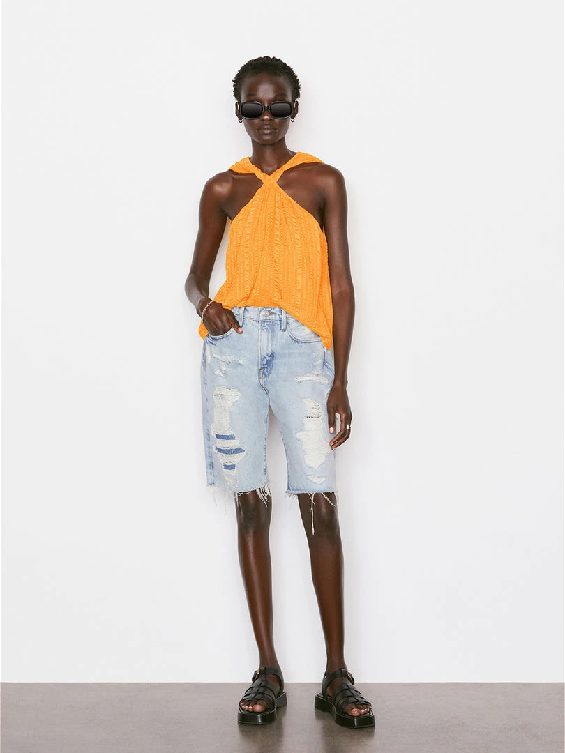 Promo ๐งจ Frame-denim ๐ฉ Women Draped Halter Top -- Kumquat ๐ฅ 2 Frame-denim Women Draped Halter Top -- Kumquat