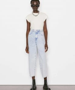Frame-denim Ultra High Rise Barrel -- Whisper