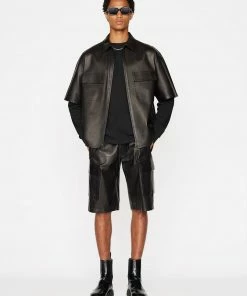 Best reviews of ๐ฅฐ Frame-denim Men Short Sleeve Leather ๐ Shirt -- Noir โญ 9 Frame-denim Men Short Sleeve Leather Shirt -- Noir