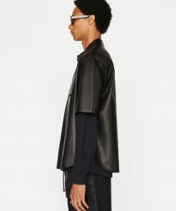 Best reviews of ๐ฅฐ Frame-denim Men Short Sleeve Leather ๐ Shirt -- Noir โญ 11 Frame-denim Men Short Sleeve Leather Shirt -- Noir