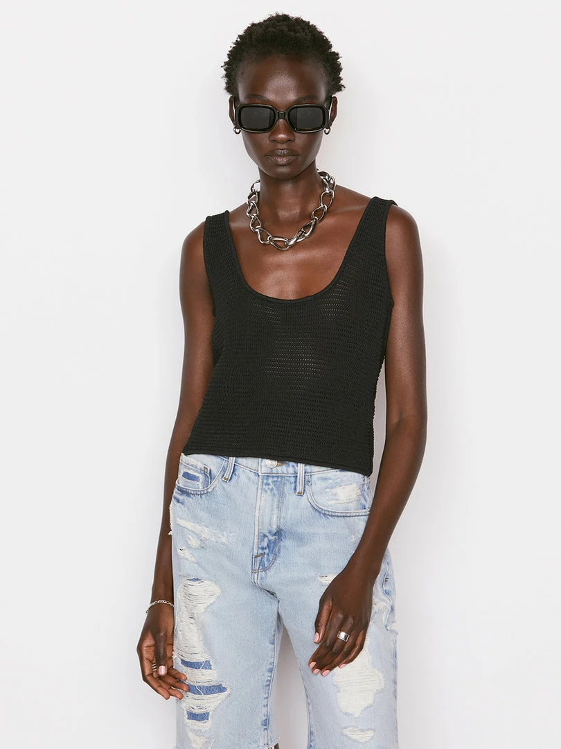 Discount ๐ Frame-denim Crochet Tank -- Noir ๐ฉ Women ๐ 1 Frame-denim Crochet Tank -- Noir Women