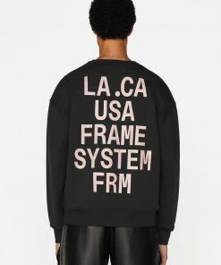 Frame-denim Frame Graphic Sweatshirt -- Noir Men