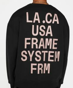 Frame-denim Frame Graphic Sweatshirt -- Noir Men