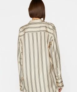 Frame-denim Women The Oversized Shirt -- Vanilla Multi