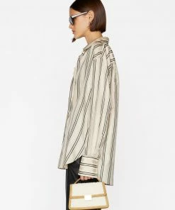 Frame-denim Women The Oversized Shirt -- Vanilla Multi