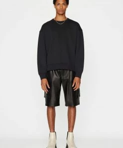 Frame-denim Men Cargo Leather Short -- Noir