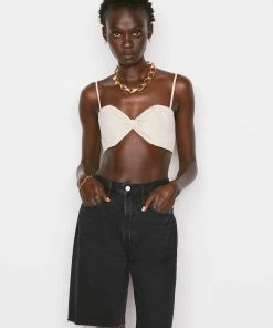 Frame-denim Twist Bra Top -- Flax