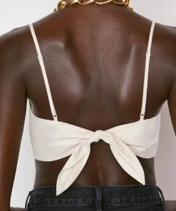 Frame-denim Twist Bra Top -- Flax