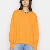 Frame-denim Women Side Slit Sweatshirt -- Kumquat