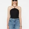 Frame-denim Women Delicate Knot Bodysuit -- Noir