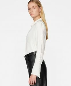 Frame-denim Slim Lace Inset Shirt -- Off White