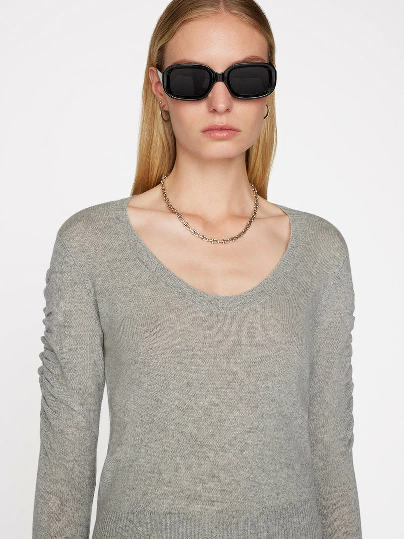 Top 10 ❤️ Frame-denim Long Sleeve Scoop Neck Sweater -- Gris Heather 🧨 3 Frame-denim Long Sleeve Scoop Neck Sweater -- Gris Heather