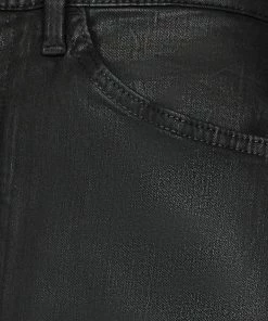 Frame-denim Women Midi Slit Skirt -- Noir Coated