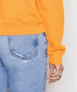 Frame-denim Women Oversized Crew Sweatshirt -- Kumquat