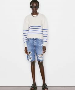 Frame-denim Clean Crewneck Sweater -- Jet Stream Multi