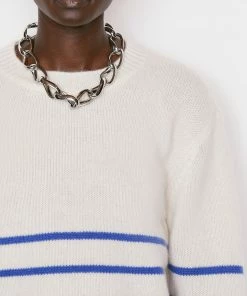 Frame-denim Clean Crewneck Sweater -- Jet Stream Multi