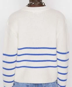 Frame-denim Clean Crewneck Sweater -- Jet Stream Multi