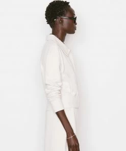 Frame-denim Women Shrunken Track Jacket -- Bone