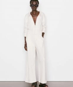 Frame-denim Wide Leg Track Pant -- Bone