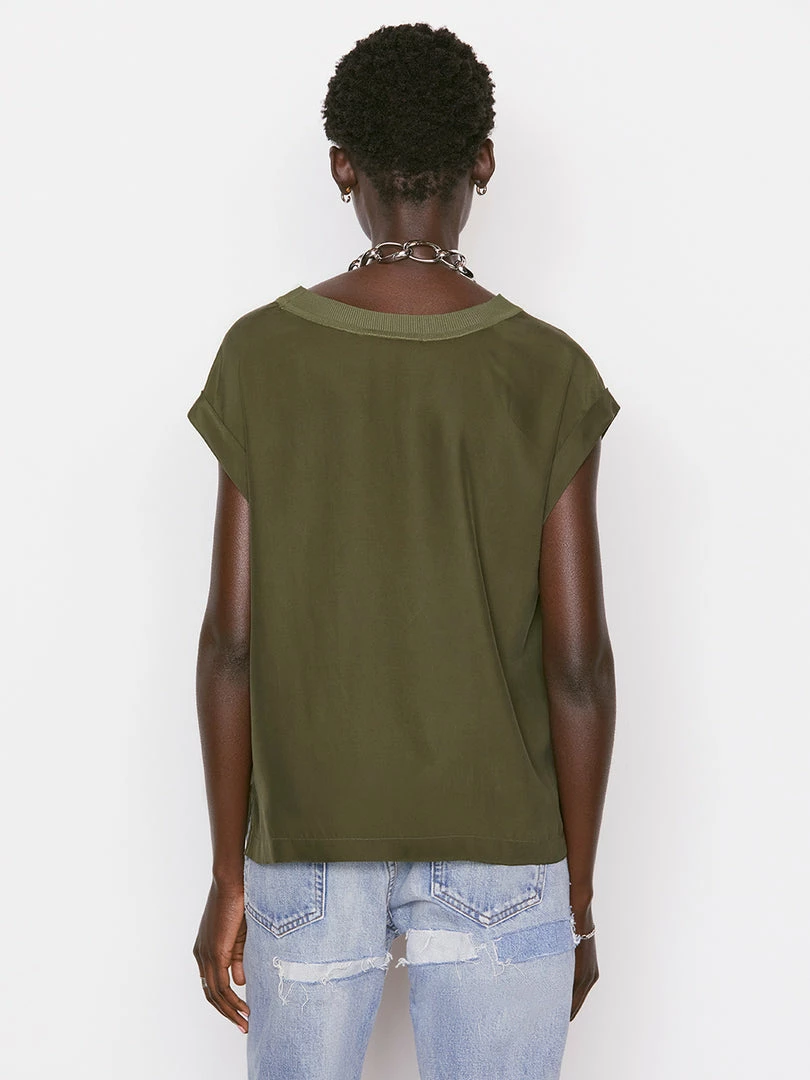 Best Sale ๐ Frame-denim Washable Silk Oversized Tee -- Fatigue ๐ 6 Frame-denim Washable Silk Oversized Tee -- Fatigue