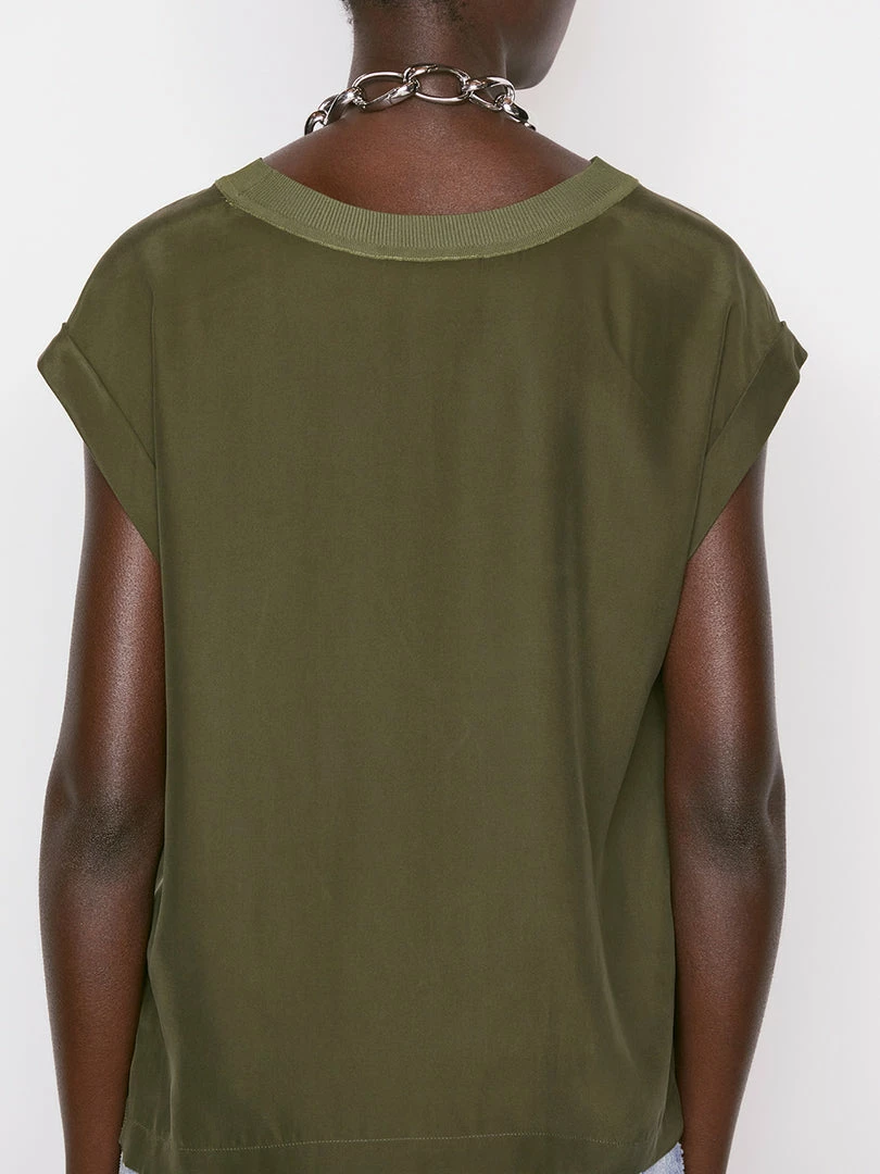 Best Sale ๐ Frame-denim Washable Silk Oversized Tee -- Fatigue ๐ 4 Frame-denim Washable Silk Oversized Tee -- Fatigue