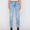 Frame-denim Raw Waist Le Slouch -- Bluejay Rips