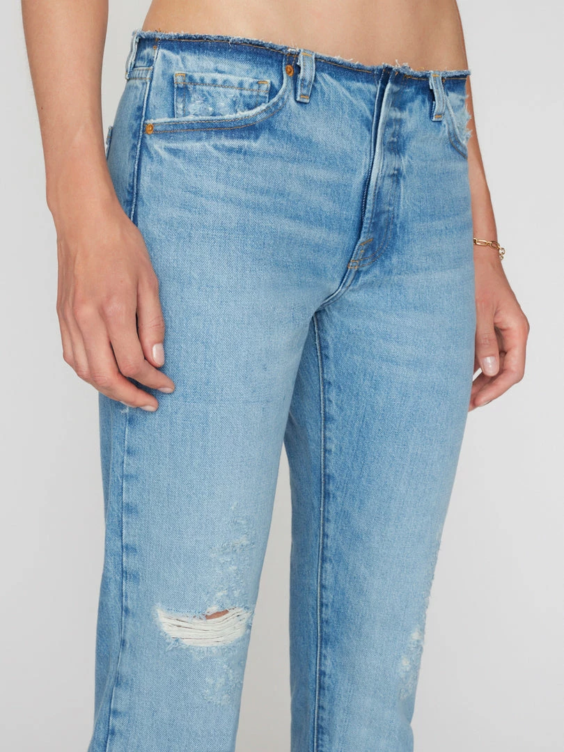 Outlet 😉 Frame-denim Raw Waist Le Slouch -- Bluejay Rips 🤩 3 Frame-denim Raw Waist Le Slouch -- Bluejay Rips