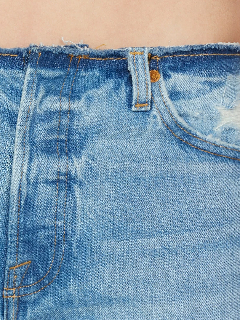 Outlet 😉 Frame-denim Raw Waist Le Slouch -- Bluejay Rips 🤩 4 Frame-denim Raw Waist Le Slouch -- Bluejay Rips