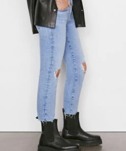 Frame-denim Women Le Garcon Crop -- Cebu Rips