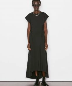 Frame-denim Fitted Flare Dress -- Noir Women