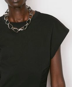 Frame-denim Fitted Flare Dress -- Noir Women