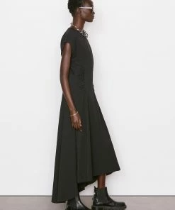 Frame-denim Fitted Flare Dress -- Noir Women