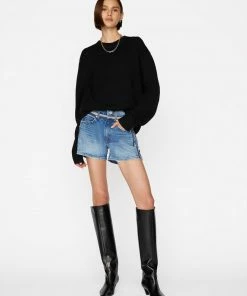 Frame-denim Women Atelier Sheer Insert Short -- Azul