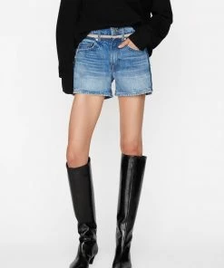 Frame-denim Women Atelier Sheer Insert Short -- Azul