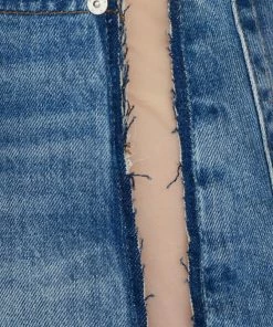 Frame-denim Women Atelier Sheer Insert Short -- Azul