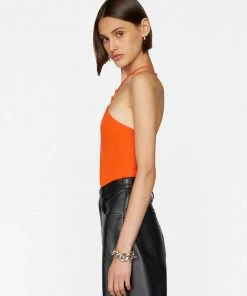 Frame-denim Women Delicate Knot Bodysuit -- Mandarin