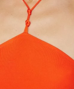 Frame-denim Women Delicate Knot Bodysuit -- Mandarin