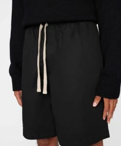 Frame-denim Men Cotton Wide Short -- Noir