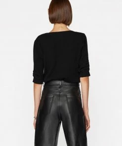 Frame-denim Women Scoop Neck Sweater -- Noir