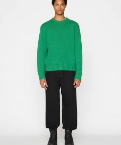Frame-denim Men The Cashmere Crewneck Sweater -- Dress Green