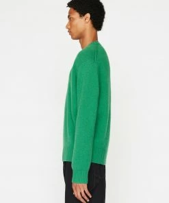 Frame-denim Men The Cashmere Crewneck Sweater -- Dress Green