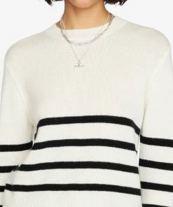Frame-denim Women Clean Crewneck Sweater -- Off White Multi