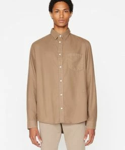 Frame-denim Men One-Pocket Brushed Flannel -- Walnut