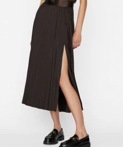 Frame-denim Pleated Wrap Skirt -- Americano