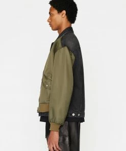 Hot Sale β Frame-denim Layered Double Jacket -- Khaki Black Washed π 10 Frame-denim Layered Double Jacket -- Khaki Black Washed