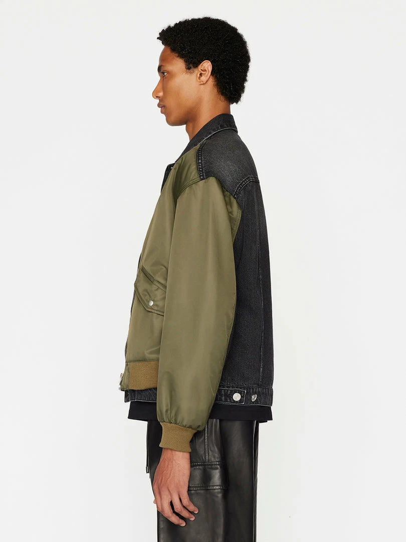 Hot Sale β Frame-denim Layered Double Jacket -- Khaki Black Washed π 4 Frame-denim Layered Double Jacket -- Khaki Black Washed