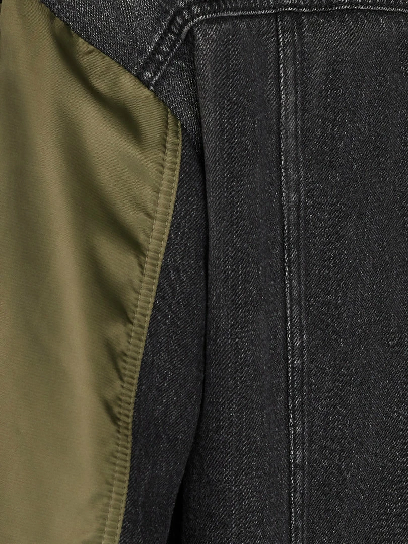 Hot Sale β Frame-denim Layered Double Jacket -- Khaki Black Washed π 7 Frame-denim Layered Double Jacket -- Khaki Black Washed