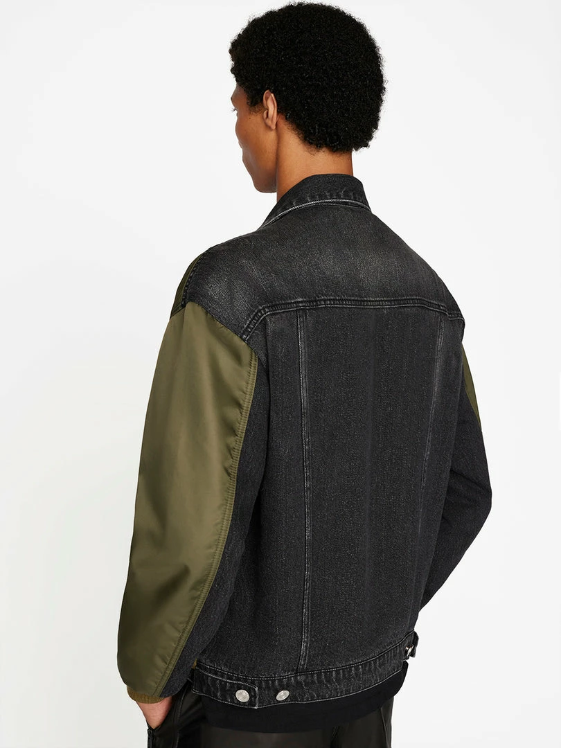 Hot Sale β Frame-denim Layered Double Jacket -- Khaki Black Washed π 5 Frame-denim Layered Double Jacket -- Khaki Black Washed
